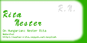rita nester business card